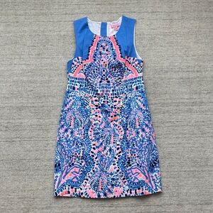Lilly Pulitzer Blue & Pink Mosaic-Print Sleeveless Mini Dress